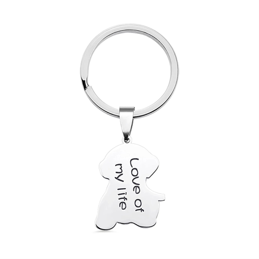 Custom Pet Photo Keychain Stainless Steel Dog Tag Key Chain
