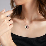 Personalized Photo Projection Necklace Round Pendant Memorial Gift
