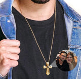 Personality Photo Cross Necklace for Dad