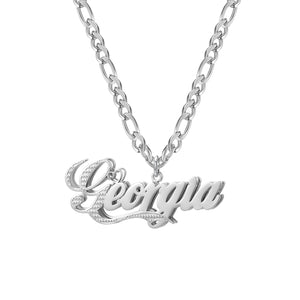 Personalized Two Tone Nameplate Necklace