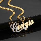 Personalized Two Tone Nameplate Necklace