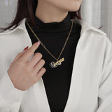 Personalized Two Tone Nameplate Necklace