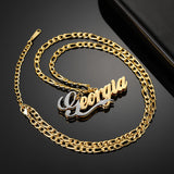 Personalized Two Tone Nameplate Necklace