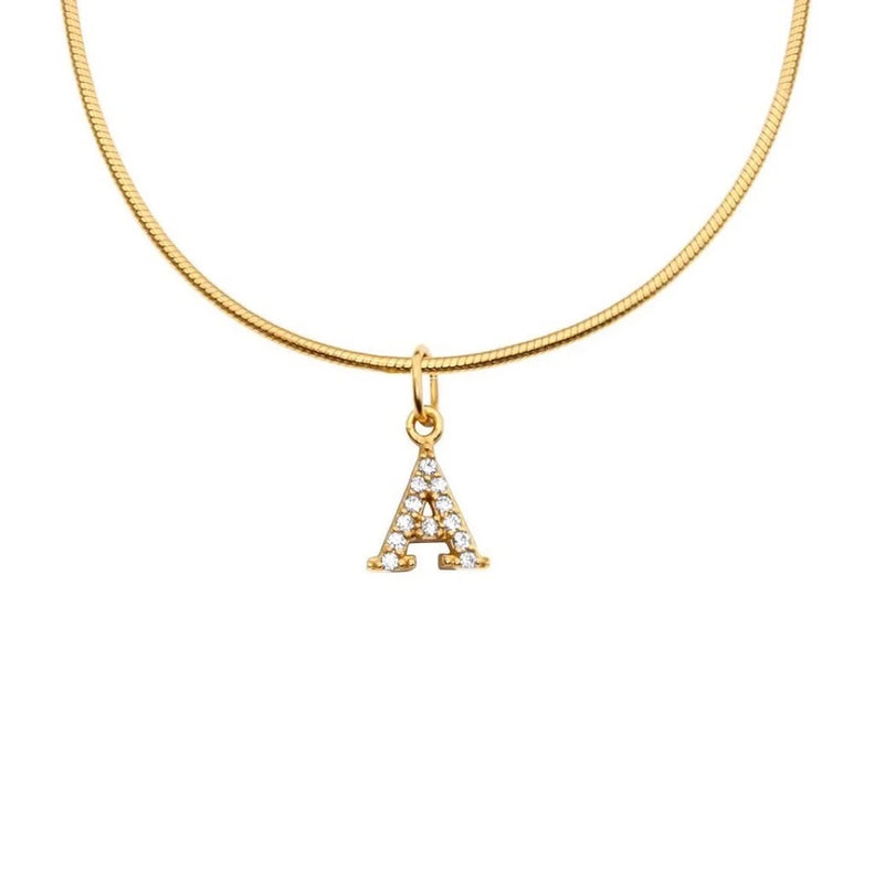 Dasein Acc Ins 18k Plated Stainless Steel Initial Letter Pendant Necklace
