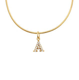 Dasein Acc Ins 18k Plated Stainless Steel Initial Letter Pendant Necklace