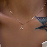 Dasein Acc Ins 18k Plated Stainless Steel Initial Letter Pendant Necklace