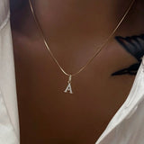 Dasein Acc Ins 18k Plated Stainless Steel Initial Letter Pendant Necklace
