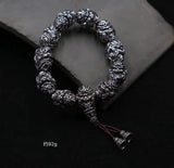Dasheng Rosary Bracelet Silver Monkey Head Men's Vintage Titian