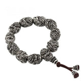 Dasheng Rosary Bracelet Silver Monkey Head Men's Vintage Titian