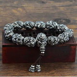 Dasheng Rosary Bracelet Silver Monkey Head Men's Vintage Titian