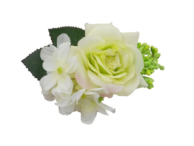 Champagne Hydrangea Rose Clips Wedding Hair Flowers Accessories