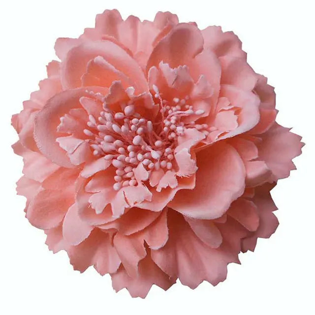Large Peony Hair Flower Brooch Pin Blush Pink Hawaiian Party Head Accessories