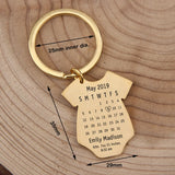 Custom Date Key Chain Baby Birth Gift for Parents