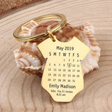 Custom Date Key Chain Baby Birth Gift for Parents
