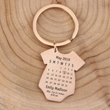 Custom Date Key Chain Baby Birth Gift for Parents