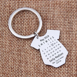Custom Date Key Chain Baby Birth Gift for Parents