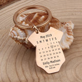 Custom Date Key Chain Baby Birth Gift for Parents