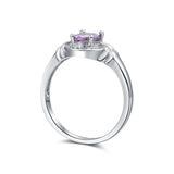 Amethyst Knuckleduster Wedding Bands Couple Pink Gemstones Fine Jewelry