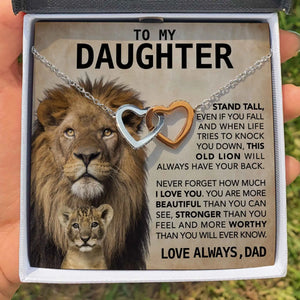 Dad To My Daughter Lion Dad Christmas Gift Father Daughter Necklace