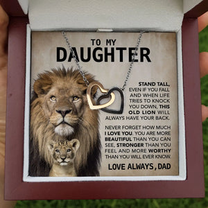 Dad To My Daughter Lion Dad Christmas Gift Father Daughter Necklace