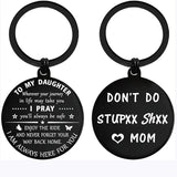 Daughter from Mom Dad Keychain for Teen Girls, Funny Gift