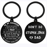 Daughter from Mom Dad Keychain for Teen Girls, Funny Gift
