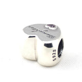 Daughter Heart Charms 925 Sterling Silver Beads for Jewelry Making