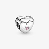 Daughter Heart Charms 925 Sterling Silver Beads for Jewelry Making
