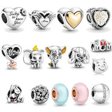 Mom Daughter Love 925 Silver Heart Charm Bracelet Necklace