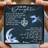 Daughter Dad Crystal Pendant Necklace Women Jewelry