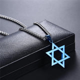 Star Charm Necklace Stainless Steel Hexagram Pendant Men's Jewish Jewelry