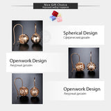 Rose Womens Earrings Snap Closure Round Ball Stud Earring For Women