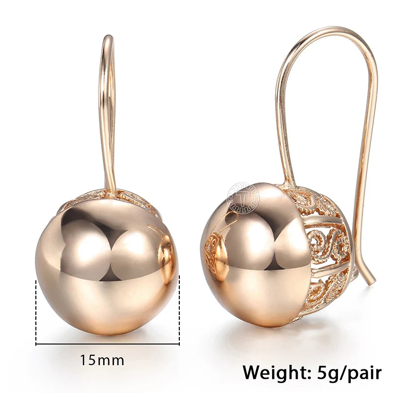 Rose Womens Earrings Snap Closure Round Ball Stud Earring For Women