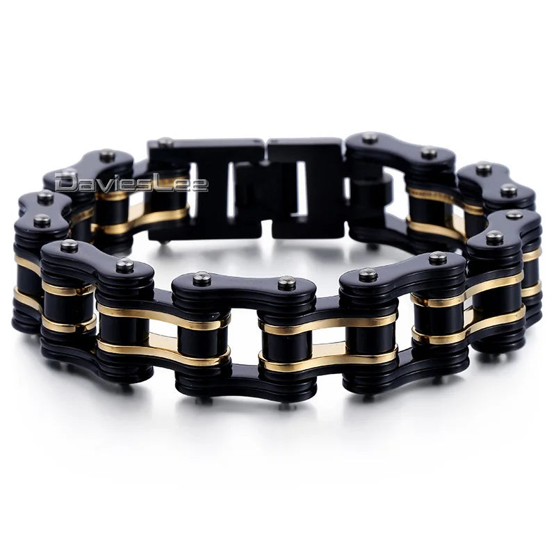 Mens Steel Biker Motorcycle Chain Bracelet Muliti Colors LHB456