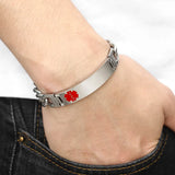 Davieslee Medical Care Alert Silver Stainless Steel Bracelet Jewelry