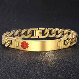 Davieslee Medical Care Alert Silver Stainless Steel Bracelet Jewelry