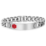 Davieslee Medical Care Alert Silver Stainless Steel Bracelet Jewelry