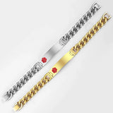 Davieslee Medical Care Alert Silver Stainless Steel Bracelet Jewelry