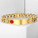 Davieslee Medical Care Alert Silver Stainless Steel Bracelet Jewelry