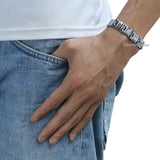 Men's Silver Stainless Steel Bracelet Watch Band 13mm