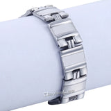 Men's Silver Stainless Steel Bracelet Watch Band 13mm