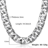 Stainless Steel Biker Chain Necklace for Men Silver Punk Jewelry