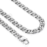 Stainless Steel Biker Chain Necklace for Men Silver Punk Jewelry