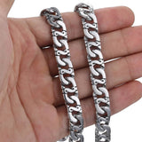 Stainless Steel Biker Chain Necklace for Men Silver Punk Jewelry