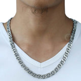 Stainless Steel Biker Chain Necklace for Men Silver Punk Jewelry