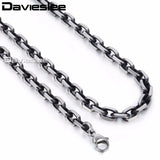 Gunmetal Tone Stainless Steel Cable Chain Necklace for Men 6mm 18-36inch LKN498