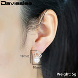 Rose Rhinestone Crown Stud Earrings for Women DGE150