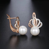 Rose Rhinestone Crown Stud Earrings for Women DGE150