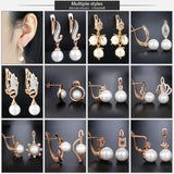 Rose Rhinestone Crown Stud Earrings for Women DGE150