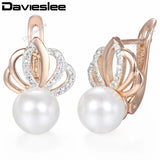 Rose Rhinestone Crown Stud Earrings for Women DGE150
